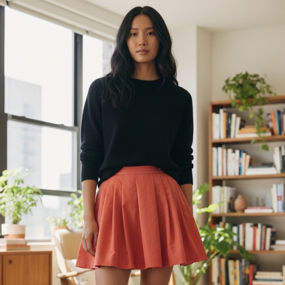 Miu Miu | Luxury Quiet Lux amino Skirt in Coral Orange Pink Size EU38 US2